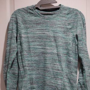Lululemon Runderful Long Sleeve Space Dye Camo Forage Green Heathered Shirt 6